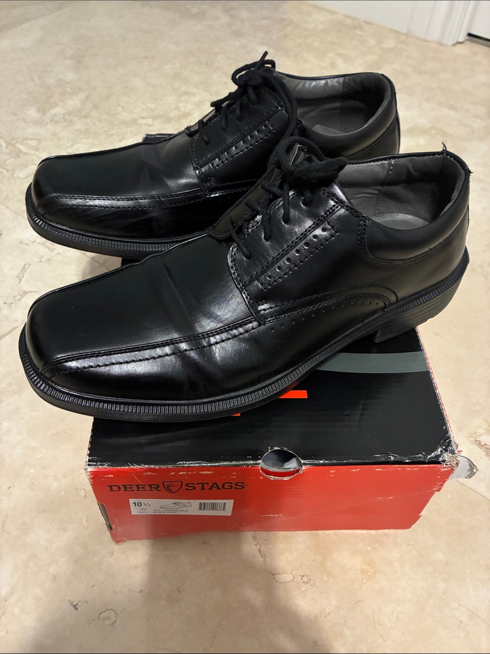 Deer Stags Black Men's “Williamsburg” Lace-Up Dress Shoes